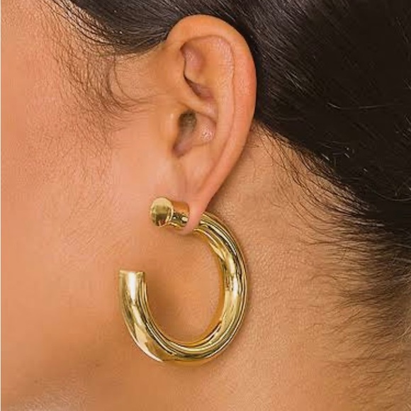 CHRISTOPHER ESBER REVERSED MAGNUM HOOPS, GOLD - Picture 4 of 12